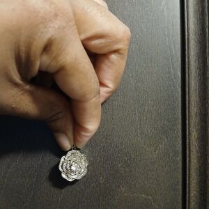 Elegant Silver Rose Pendant